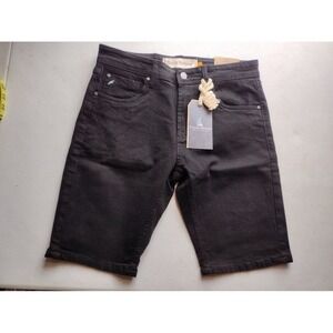 Tailor Vintage Connecticut Originals Black Denim Stretch Slim Fit Shorts 30